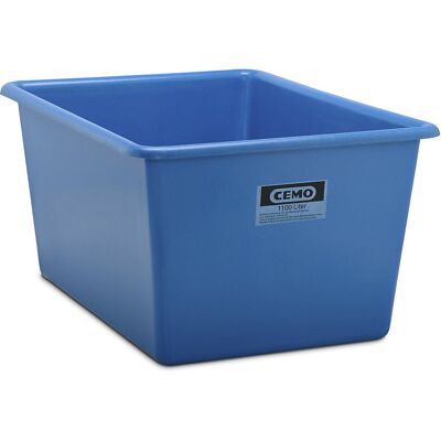 Großbehälter aus GfK, Inhalt 1100 l, LxBxH 1620 x 1190 x 800 mm, blau CEMO Großbehälter aus GfK, Inhalt 1100 l, LxBxH 1620 x 1190 x 800 mm, blau CEMO