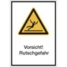 kaiserkraft Kombischilder mit Text für Warnkennzeichen, Vorsicht! Rutschgefahr, VE 10 Stk, Kunststoff, LxH 210 x 297 mm