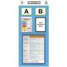 kaiserkraft Regal-Infoboard Doppelmarkierung, Bewertung, HxB 2000 x 900 mm, blau