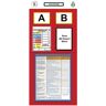 kaiserkraft Regal-Infoboard Doppelmarkierung, Bewertung, HxB 2000 x 900 mm, rot