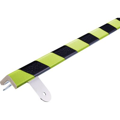 Knuffi® Eckschutz mit Montageschiene, Typ E, 1-m-Stück, schwarz / fluoreszierend SHG Knuffi® Eckschutz mit Montageschiene, Typ E, 1-m-Stück, schwarz / fluoreszierend SHG