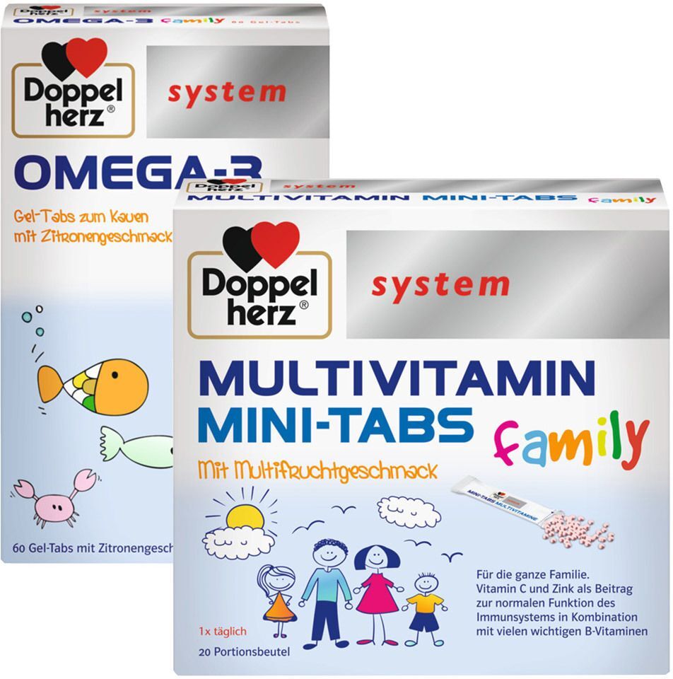 Doppelherz® system Omega-3 family + system Multivitamin Mini-Tabs family