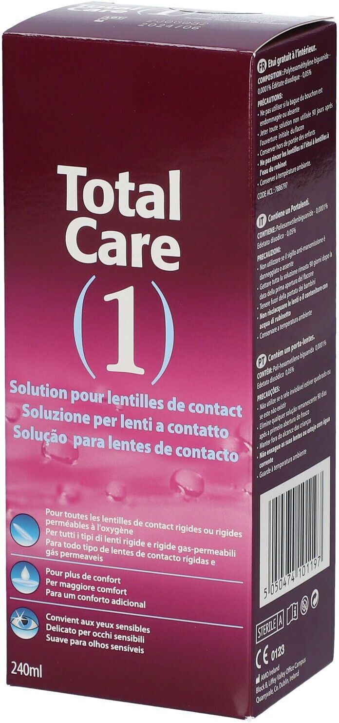 AMO BELGIUM Total Care 1 All-In-One Kontaktlinsenlösung + Linsenbehälter