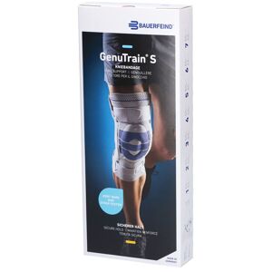 Bauerfeind® GenuTrain S Aktive Kniebandage mit seitlichen Gelenkstabilisatoren Gr. 5 Links Titan 1 ct