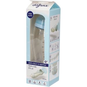 difrax® Babyflasche S Glas Natural Blau 0+ Monate 250 ml