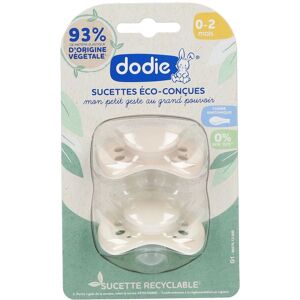 FORTE PHARMA Dodie® Schnuller Duo Öko-Design Beige 0-2 Monate 2 ct