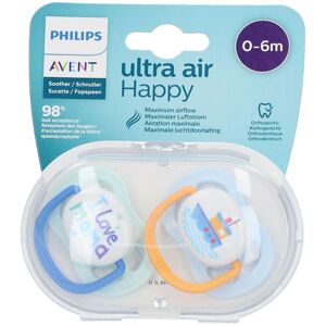 Bomedys NV Avent Ultra Air Schnuller Happy Boy 0-6 Monate (Farbe nicht auswählbar) 2 ct