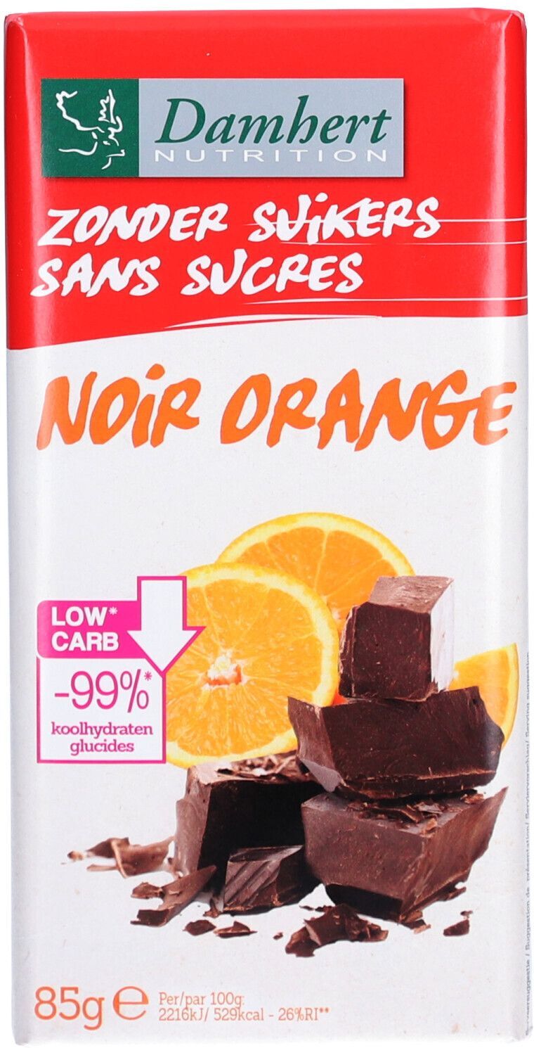 Damhert Schokoladentafel noir/orange weniger Zucker