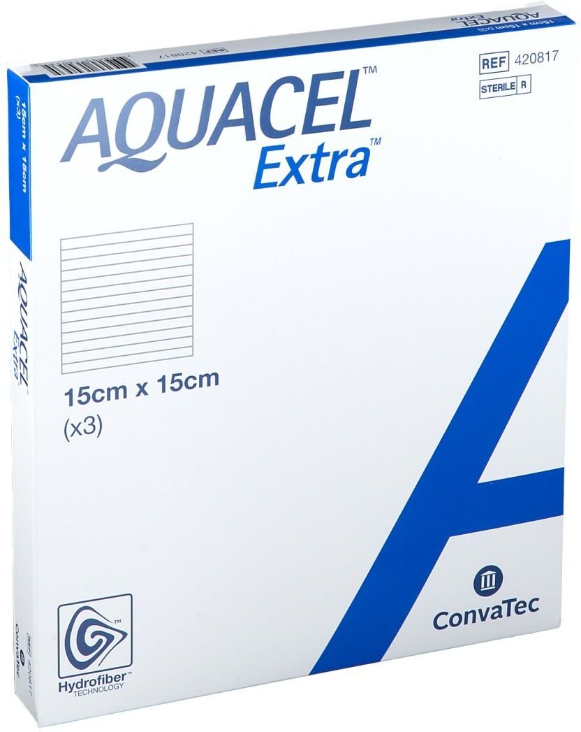 CONVATEC BELGIUM Aquacel™ Extra™ Hydrofiber mit verstärkenden Fasern 15 x 15 cm