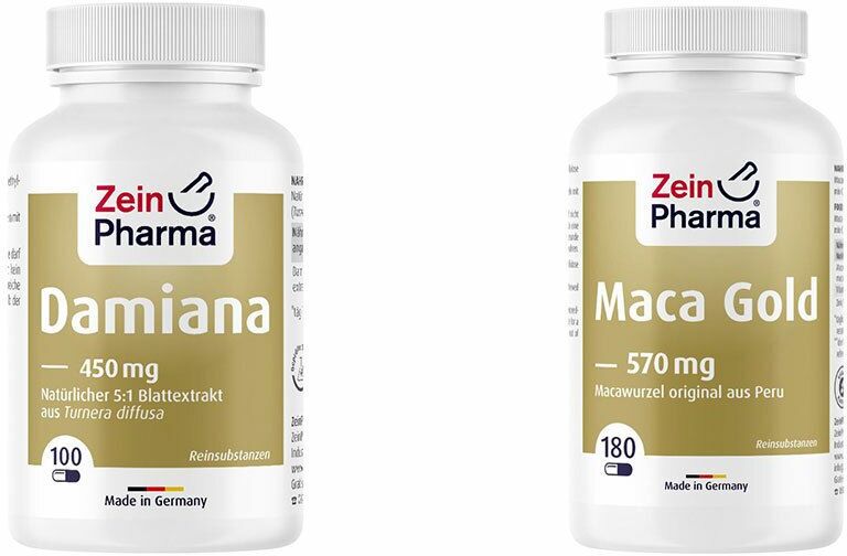 Zein Pharma - Germany GmbH Maca Kapseln Gold 570 mg ZeinPharma + Damiana Kapseln 450 mg Blattextrakt ZeinPharma