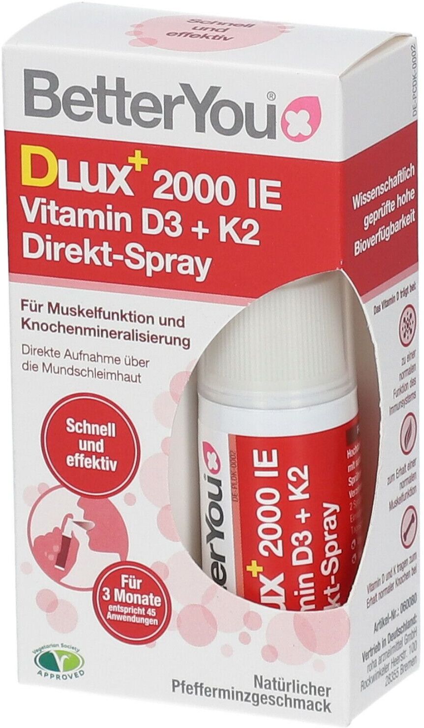 Roha Arzneimittel GmbH BetterYou® Dlux 2000 IE Vitamin D3+K2 Direkt-Spray