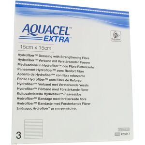 Aquacel™ Extra™ Hydrofiber mit verstärkenden Fasern 15 x 15 cm 3 ct