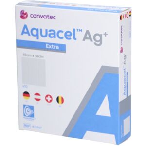 Aquacel™ Ag+ Extra™ Hydrofiber™ Verband 10 x 10 cm 10 ct