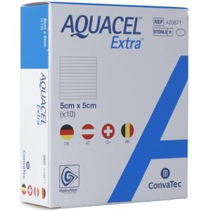 Aquacel™ Extra™ Hydrofaser-Pflaster 5x5 cm 10 ct