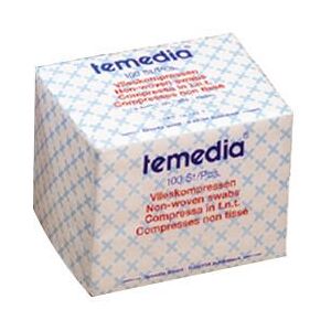 Temedia® Vlieskompressen 4-fach 10 x 10 cm unsteril 100 ct