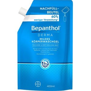 Bepanthol® Derma Mildes Körperwaschgel, 400 ml Pumpspender, mildes Duschgel für empfindliche und trockene Haut, dermatologisch getesteter Feuchtigkeitsspender mit Dexpanthenol 0.4 l