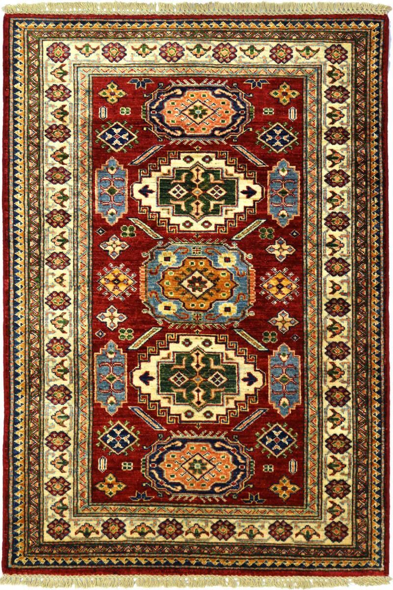 Nain Trading Echter Teppich Super Kazak 152x100 Beige/Dunkelrot (Wolle, Afghanistan, Handgeknüpft)