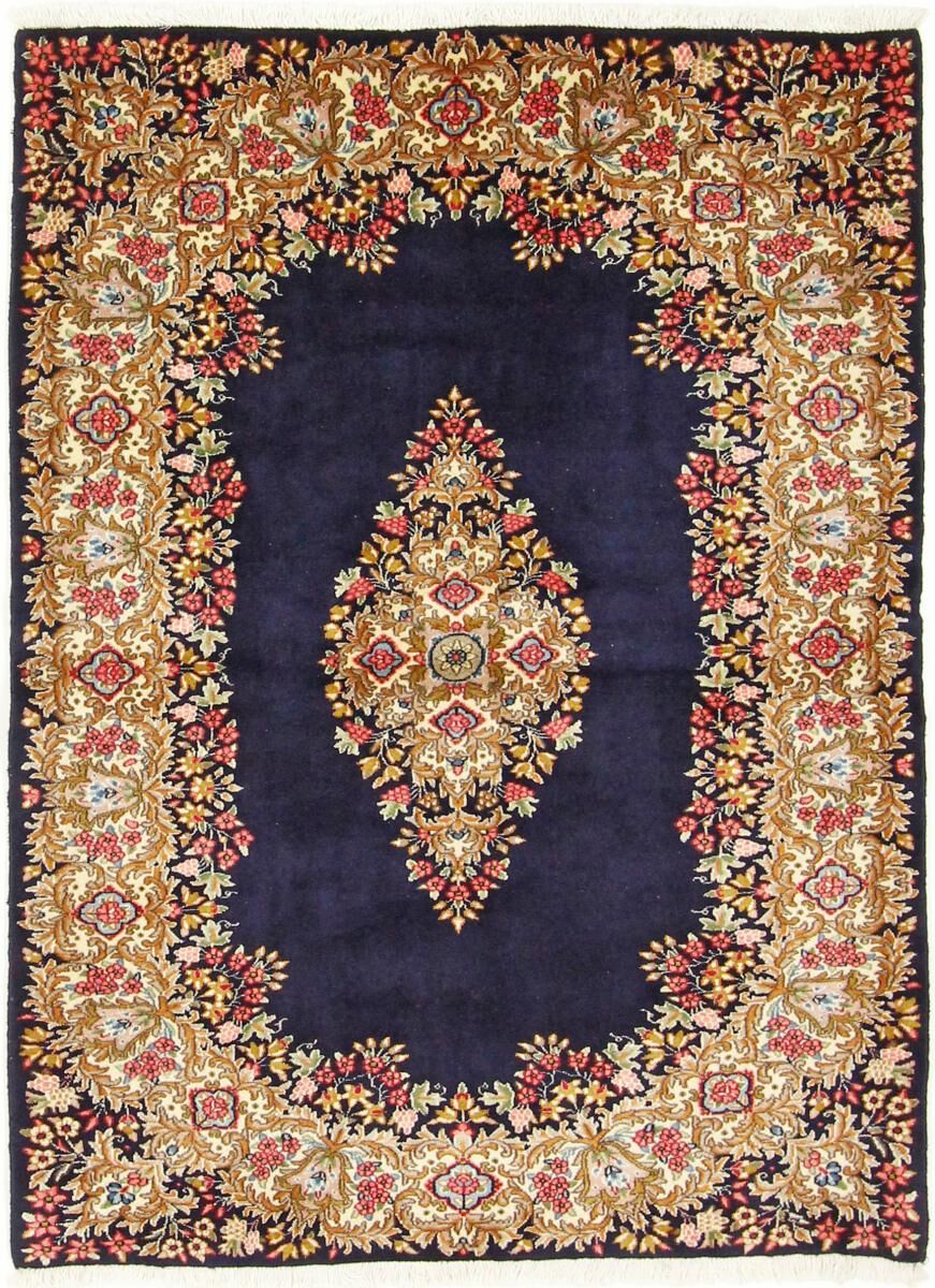 Nain Trading Orientalischer Kerman Teppich 157x116 Beige/Dunkelblau (Persien/Iran, Wolle, Handgeknüpft)