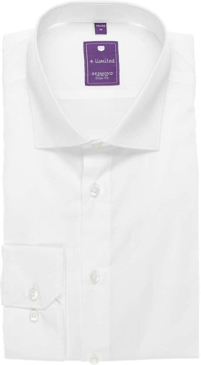 Redmond Slim Fit Hemd weiss, Einfarbig Herren M weiss