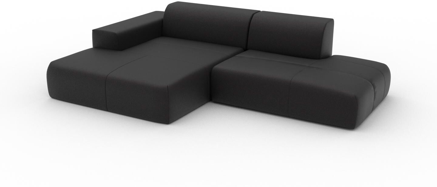 MYCS Ledersofa Schwarz Anilinleder - Elegantes, gemütliches Ledersofa: Hochwertige Qualität, einzigartiges Design - 270 x 72 x 168 cm, konfigurierbar