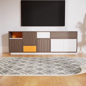 MYCS Lowboard Nussbaum - TV-Board: Schubladen in Weiss & Türen in Nussbaum - Hochwertige Materialien - 192 x 66 x 34 cm, Komplett anpassbar