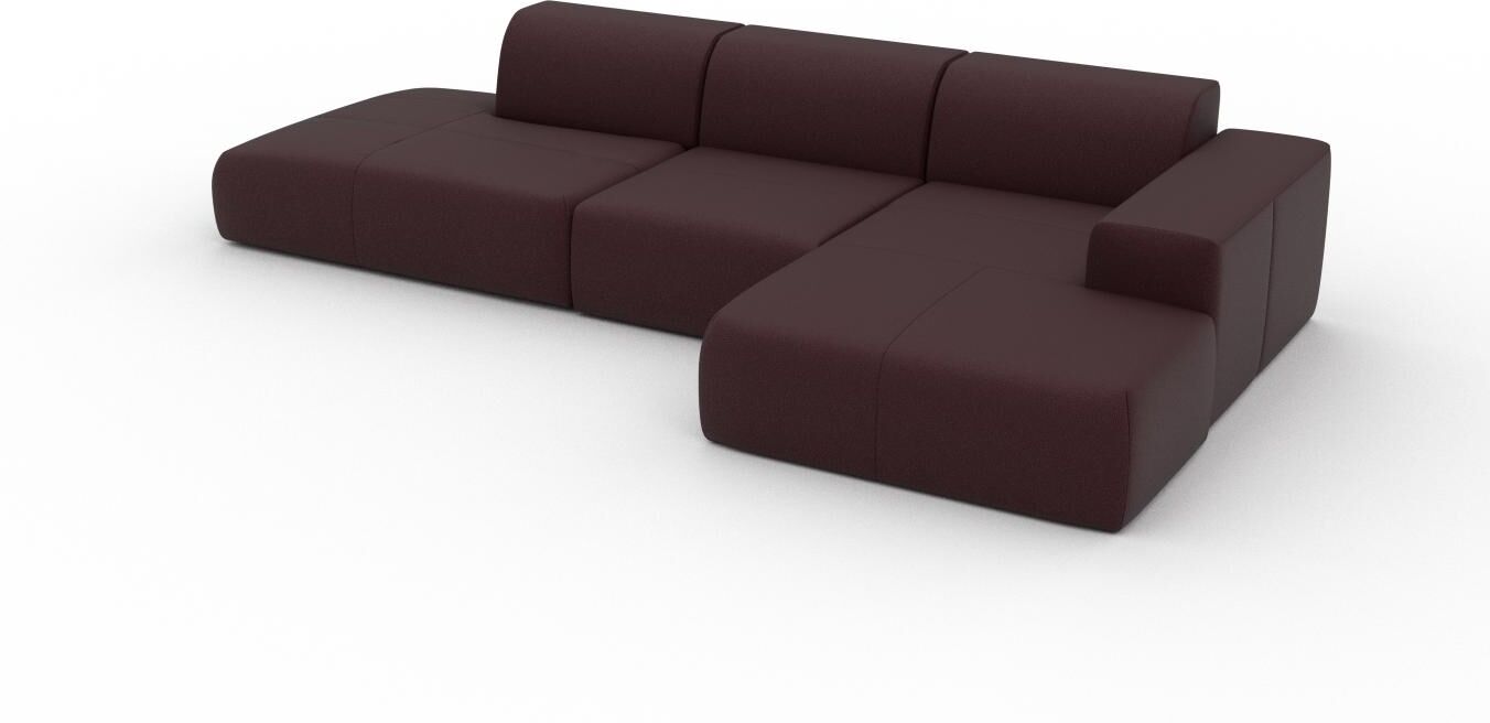 MYCS Ledersofa Bordeauxrot Pigmentiertes Leder - Elegantes, gemütliches Ledersofa: Hochwertige Qualität, einzigartiges Design - 320 x 72 x 168 cm,...