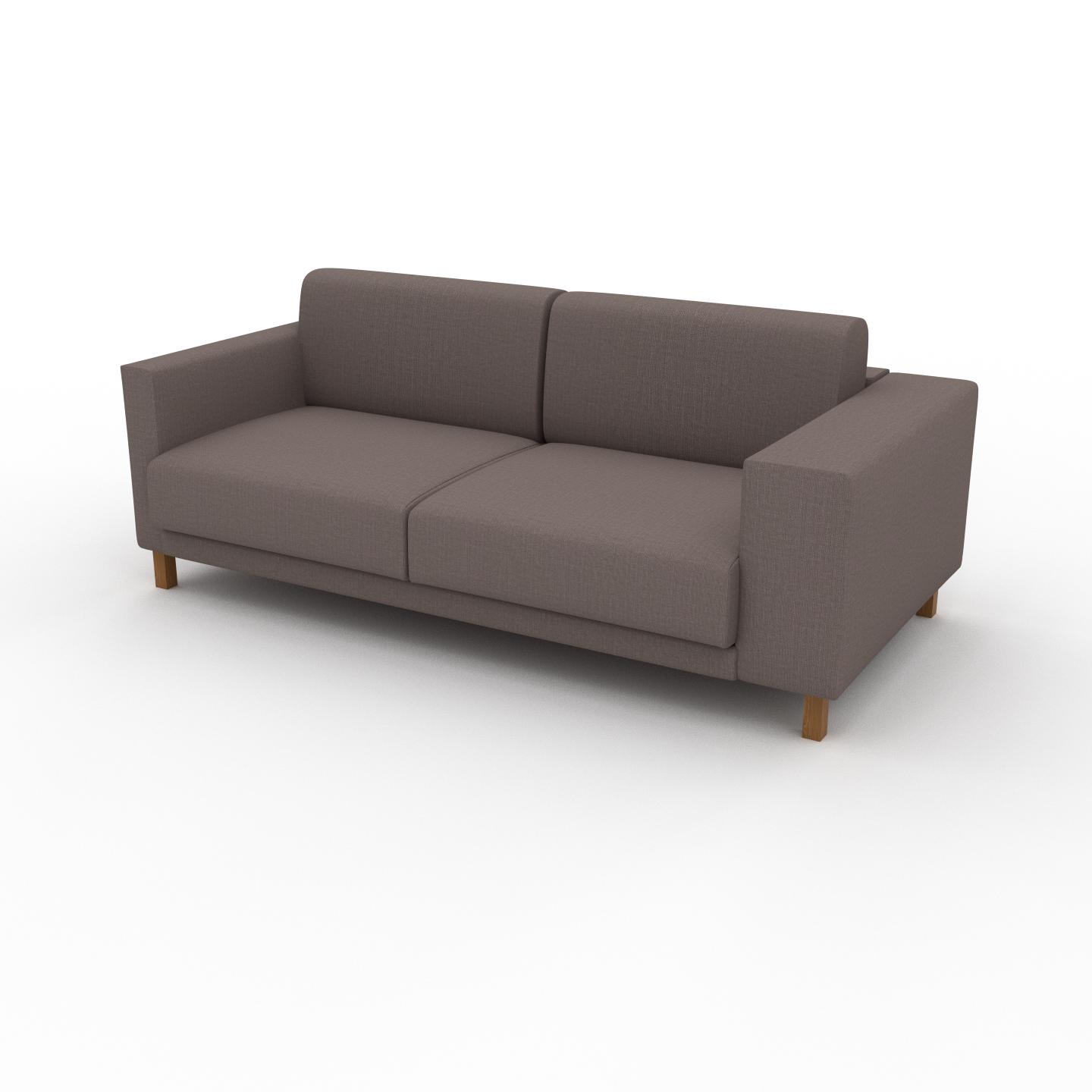 MYCS Sofa 2-Sitzer Taupegrau Webstoff - Elegantes, gemütliches 2-Sitzer Sofa: Hochwertige Qualität, einzigartiges Design - 196 x 75 x 98 cm, konfigurierbar