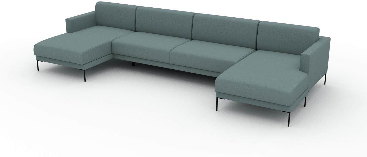 MYCS Schlafsofa Taubenblau - Elegantes, gemütliches Bettsofa: Hochwertige Qualität, einzigartiges Design - 384 x 81 x 162 cm, konfigurierbar