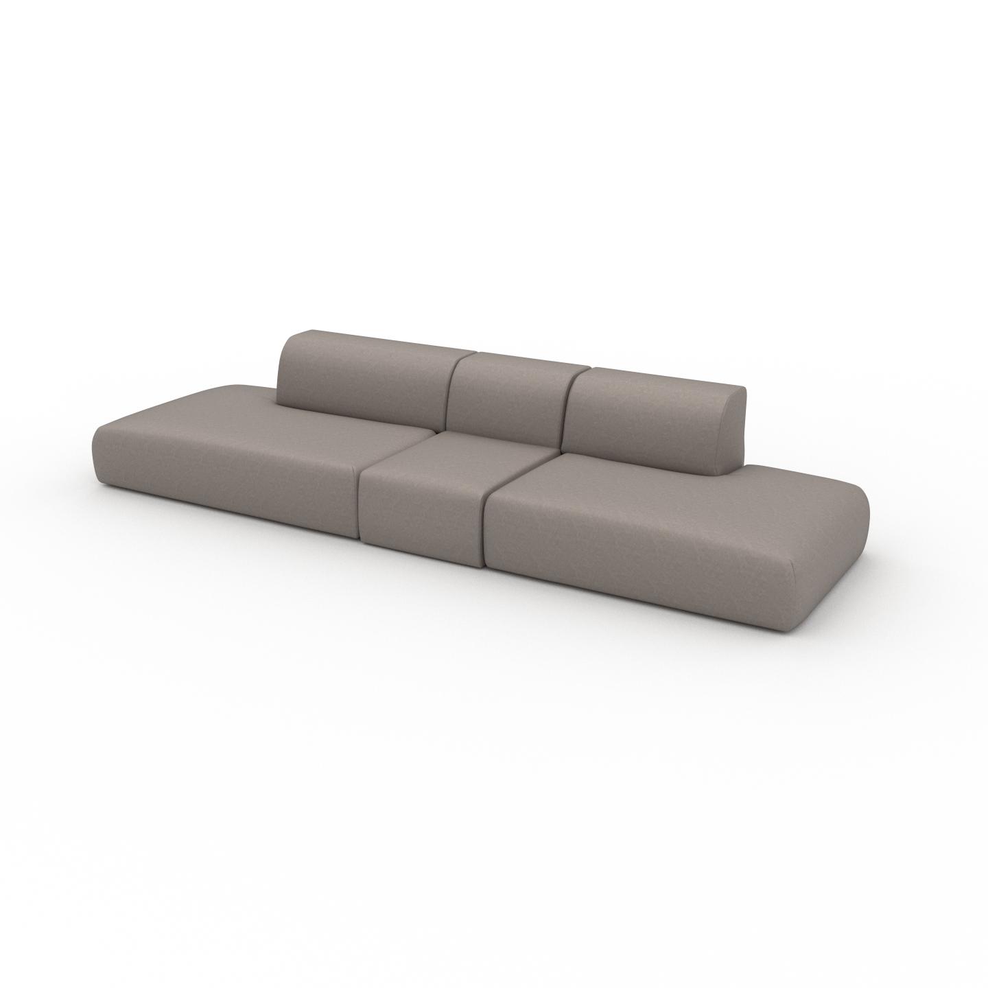 MYCS Ledersofa Taupebeige Veganes Leder - Elegantes, gemütliches Ledersofa: Hochwertige Qualität, einzigartiges Design - 356 x 72 x 107 cm, konfigurierbar