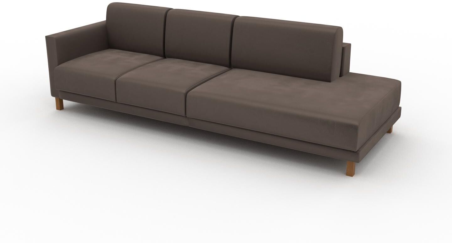 MYCS Sofa Samt Taupegrau - Moderne Designer-Couch: Hochwertige Qualität, einzigartiges Design - 252 x 75 x 98 cm, Komplett anpassbar