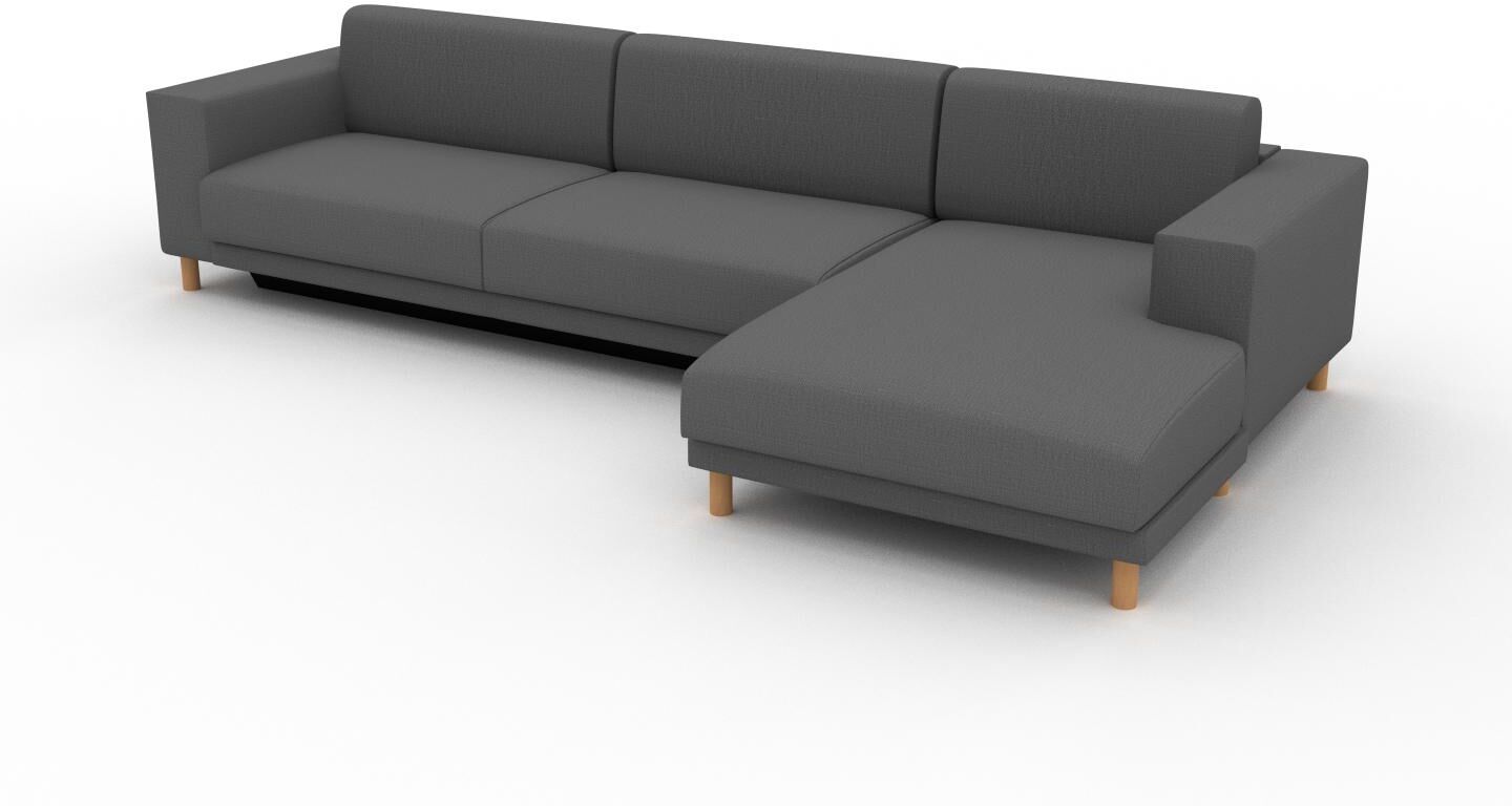 MYCS Schlafsofa Steingrau - Elegantes, gemütliches Bettsofa: Hochwertige Qualität, einzigartiges Design - 328 x 75 x 162 cm, konfigurierbar