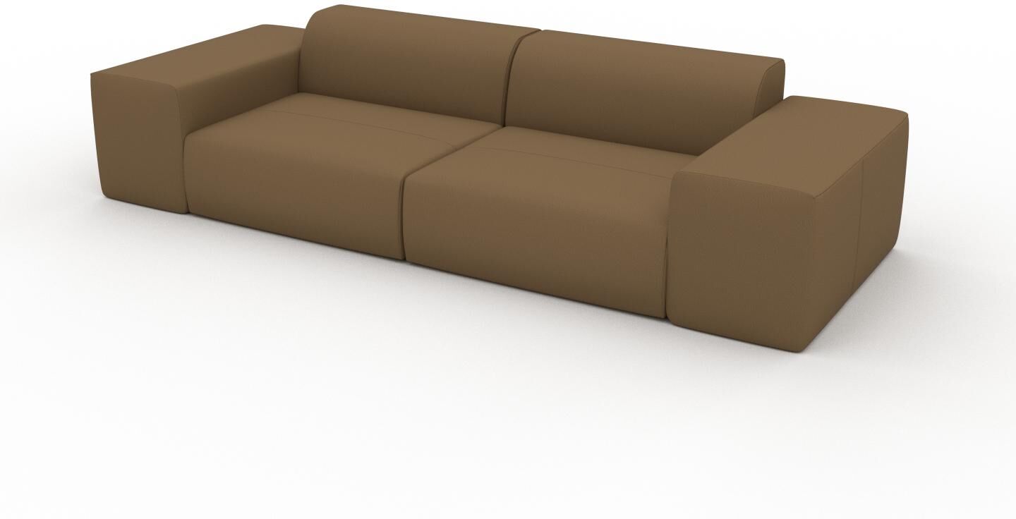 MYCS Ledersofa Walnuss Nubukleder - Elegantes, gemütliches Ledersofa: Hochwertige Qualität, einzigartiges Design - 294 x 72 x 107 cm, konfigurierbar