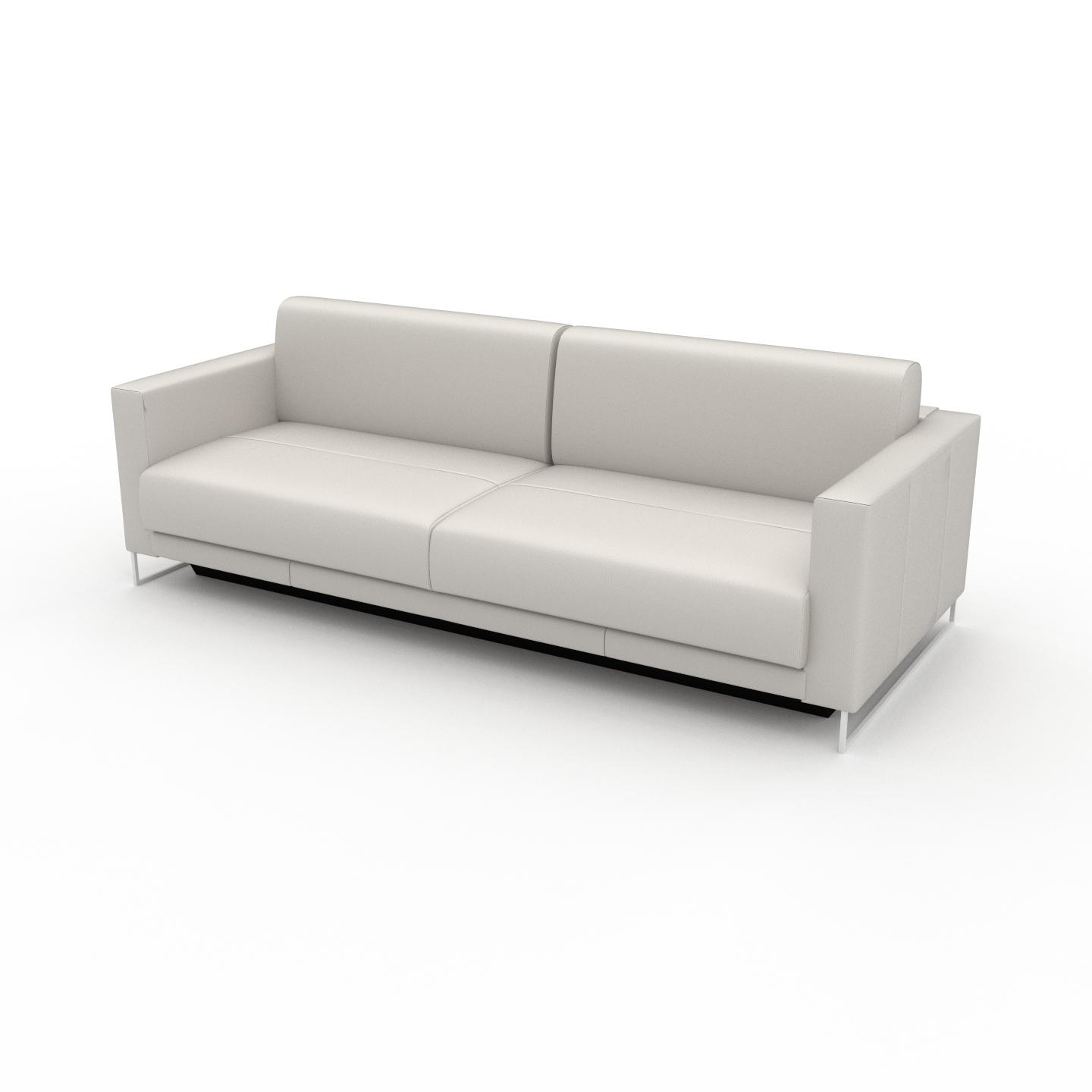 MYCS Sofa 3-Sitzer Weiß Pigmentiertes Leder - Elegantes, gemütliches 3-Sitzer Sofa: Hochwertige Qualität, einzigartiges Design - 224 x 75 x 98 cm,...