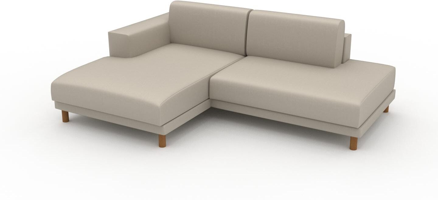 MYCS Ledersofa Cremeweiß Veganes Leder - Elegantes, gemütliches Ledersofa: Hochwertige Qualität, einzigartiges Design - 224 x 75 x 162 cm, konfigurierbar