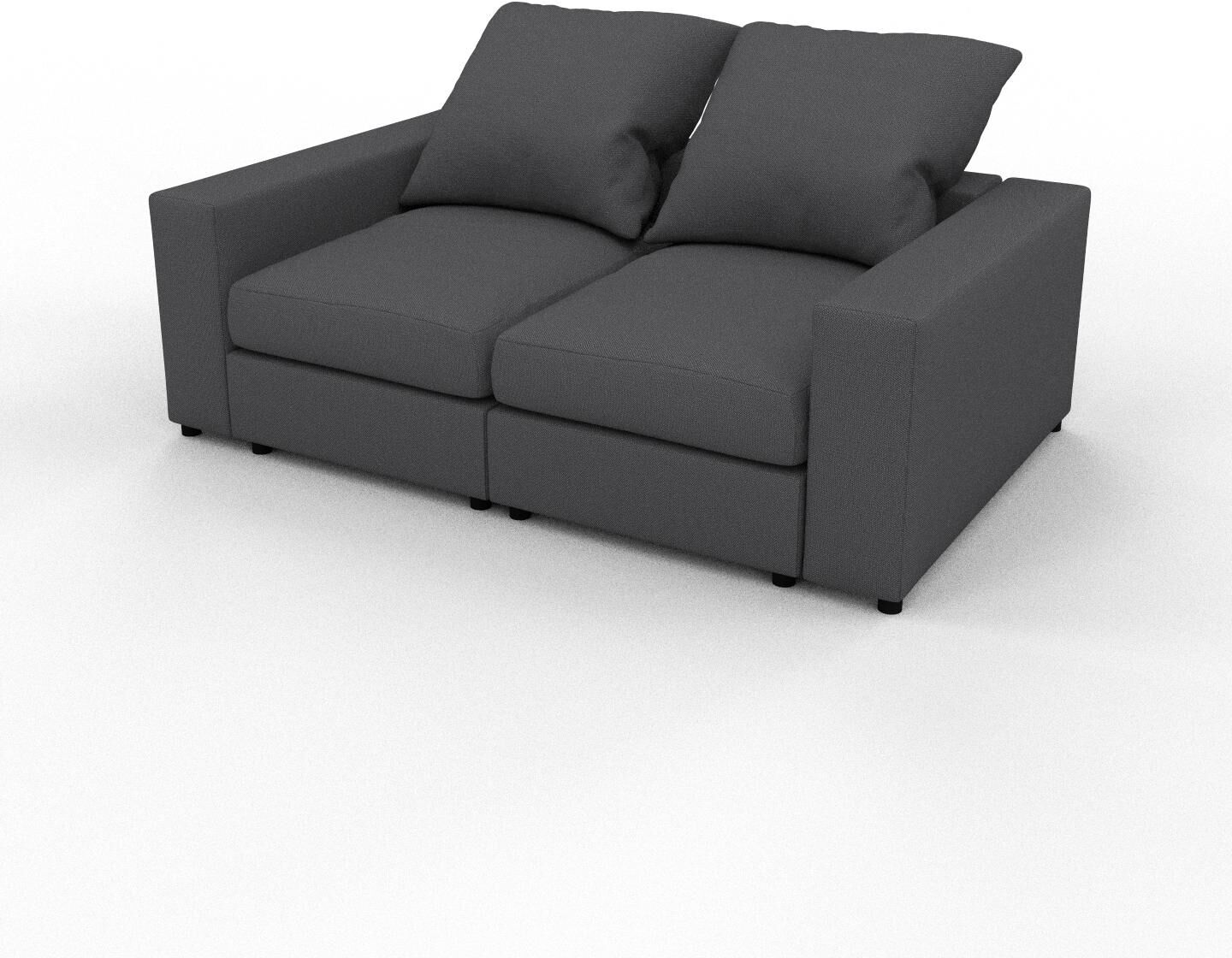 MYCS Sofa 2-Sitzer Schiefergrau Strukturgewebe - Elegantes, gemütliches 2-Sitzer Sofa: Hochwertige Qualität, einzigartiges Design - 204 x 97 x 126 cm,...