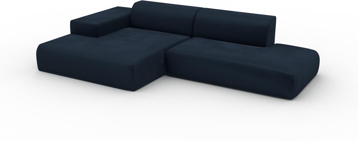 MYCS Ecksofa Samt Nachtblau - Flexible Designer-Polsterecke, L-Form: Beste Qualität, einzigartiges Design - 310 x 72 x 168 cm, konfigurierbar