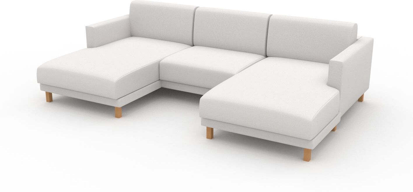 MYCS Sofa Weiß - Moderne Designer-Couch: Hochwertige Qualität, einzigartiges Design - 264 x 75 x 162 cm, Komplett anpassbar