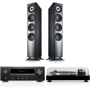 Teufel DEFINION 3 + DENON DRA-900H + DUAL DT 500 Anthrazit/Schwarz