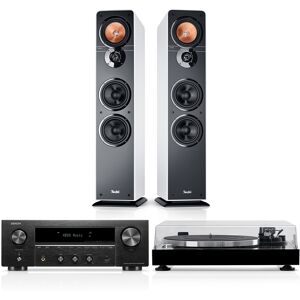 Teufel ULTIMA 40 + DENON DRA-900H + DUAL DT 500 Weiß/Schwarz