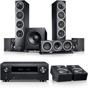 Teufel THEATER 500 Surround + DENON X3800H für Dolby Atmos  Schwarz