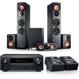 Teufel ULTIMA 40 Surround + DENON X2800H für Dolby Atmos Schwarz / Schwarz