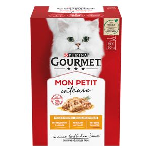 Gourmet 6x 50g Mon Petit Ente, Huhn, Truthahn Gourmet Nassfutter für Katzen