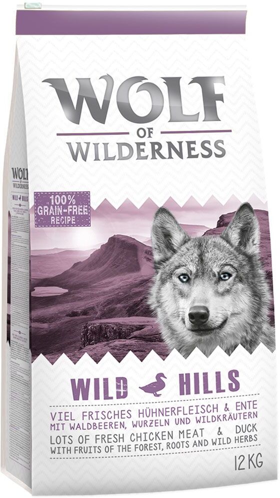 Wolf of Wilderness 5x 1kg Adult "Wild Hills" Ente Wolf of Wilderness Trockenfutter für Hunde