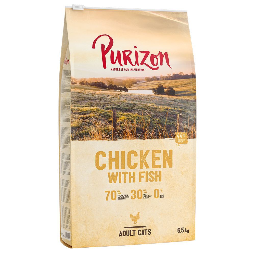 Purizon 6,5kg Adult Huhn mit Fisch Purizon getreidefreies Trockenfutter für Katzen