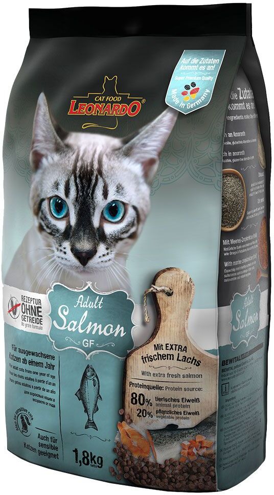 Leonardo 7,5kg Adult Lachs Grainfree Leonardo Trockenfutter für Katzen