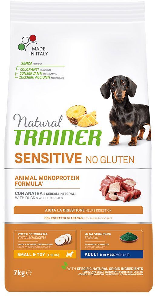 Trainer Natural Sensitive 7kg Sensitive No Gluten Adult Small mit Ente Trainer Natural Trockenfutter für Hunde