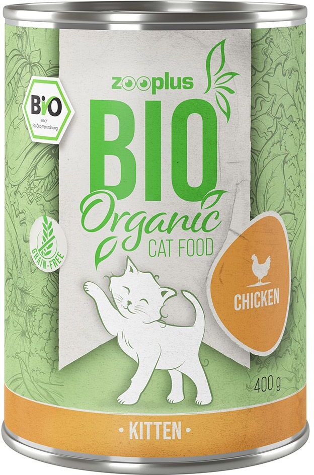 zooplus Bio 6x 400g Kitten Huhn mit Kürbis zooplus Bio Nassfutter für Katzen