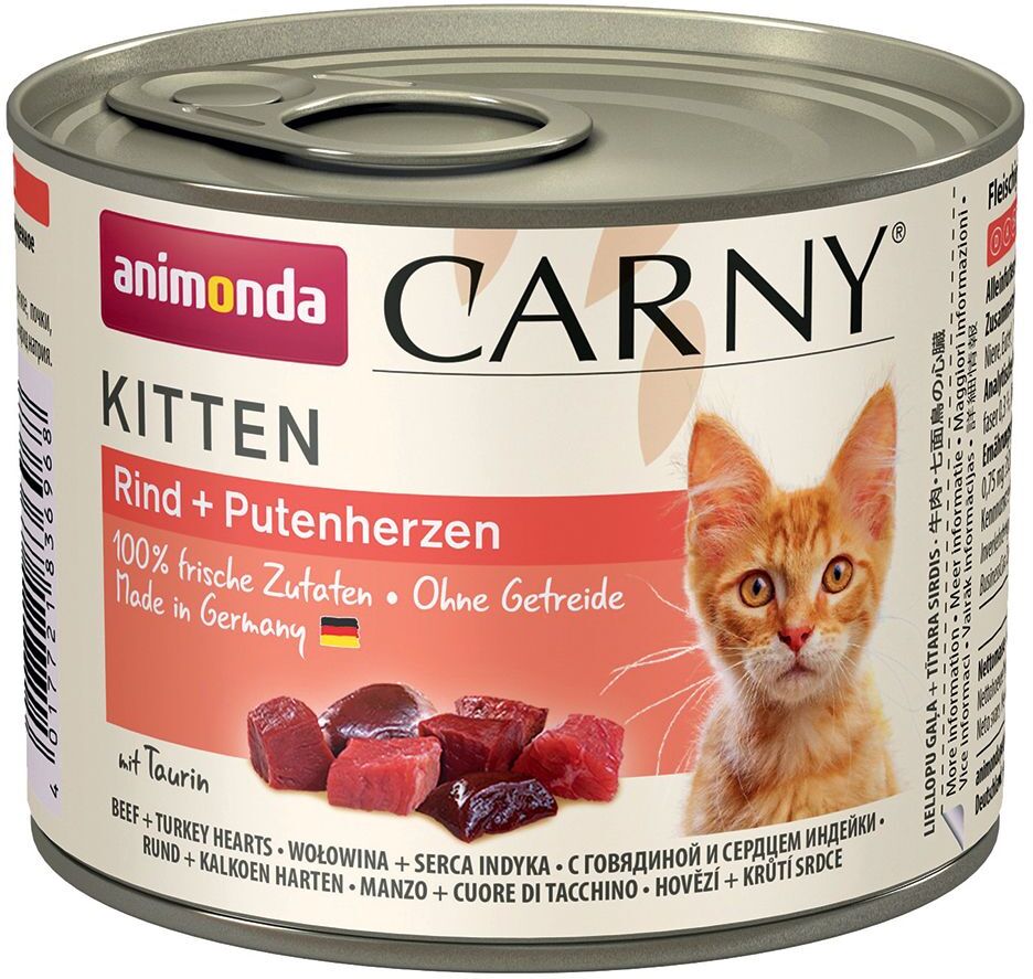 Animonda Carny 6x 200g Carny Kitten Rind, Kalb & Huhn Animonda Nassfutter für Katzen