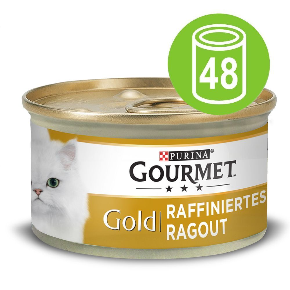 Gourmet 48x 85g Gold Raffiniertes Ragout Thunfisch Gourmet Katzenfutter Nass
