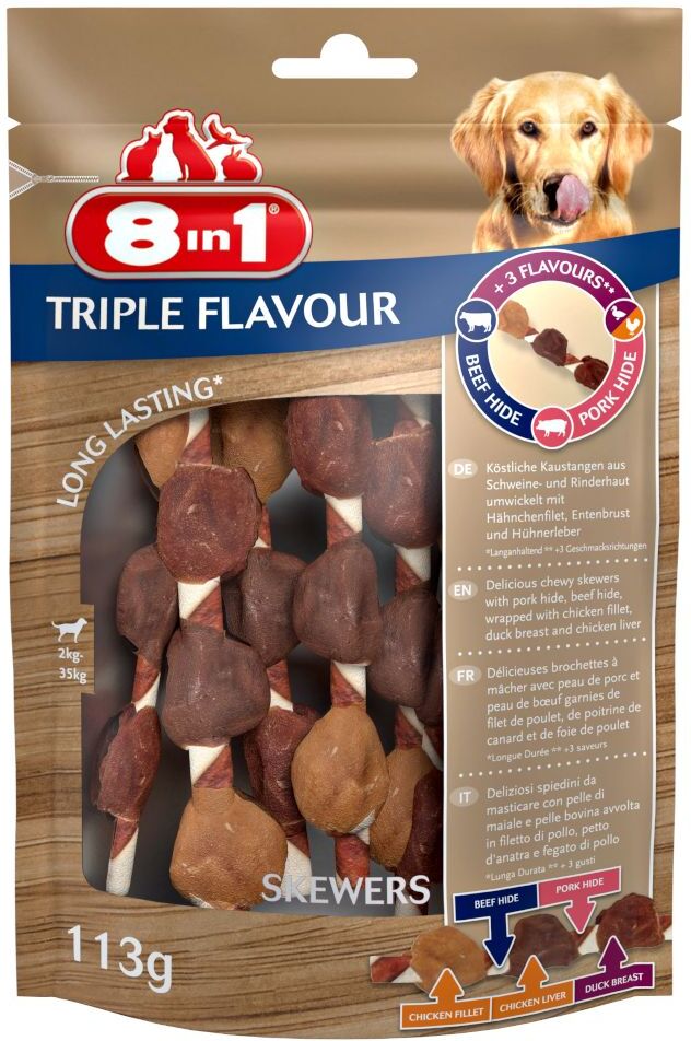 8in1 113g Skewers Triple Flavour 8in1, Hundesnacks